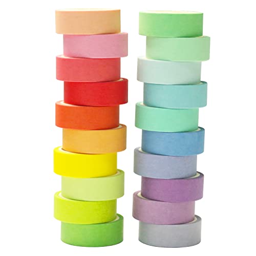SOSINYA Textmarker Washi Tape Sticker Klebeband Scrapbook Zubehör Bullet Journal Pastellstifte Journaling Set Washitape Brush Pen Pastell (A) von SOSINYA