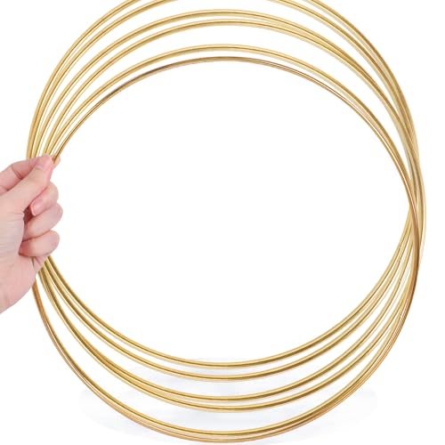 Metallringe zum Basteln - SOSMAR 30cm Große Metall Ringe, Makramee Ringe, Traumfänger Ringe, Kränze Ringe, Blumen Reifen zum aufhängen dekorieren, 6 Stück von SOSMAR