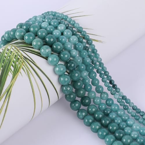 SOSMAR ca. 180 Stück Aquamarin Perlen Edelsteine Halbedelsteine Rund Ø 4mm Steinperlen Lose Perlen für Armbänder Halsketten Schmuck Basteln Auffädeln von SOSMAR