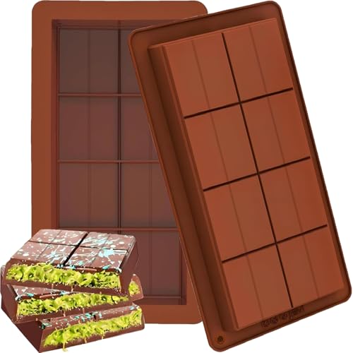 Dubai Schokoladentafel Form 2 Stück, Schokoladenform Silikon Tief Silikonform Schokoladentafel Tiefe Schokoladenform Form für Schokolade Dubai Schokoladentafel Form 2 Stück, Schokoladenform Silikon Tief Silikonform Schokoladentafel Tiefe Schokoladenform Form für Schokolade von SOSODA