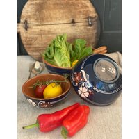 3 Stück Set, Salatschalen, Ton, Töpferware, Handarbeit, Food Photography von SOSOSCHOEN