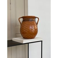 Antike Töpferware Transsylvanien/Altes Farmhouse Tongefäß Traditioneller Handgemachter Tonkrug/ Antique Folk Pottery Hand-Painted Design von SOSOSCHOEN