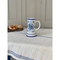 Bierkrug Porzellan/Masskrug Mbf Echt Kobalt Vintage Krug Weiß Blau Bierseidel Sammelkrug von SOSOSCHOEN