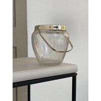 Ek040/Craquelé Glas Vintage Eiskübel Eiswürfelbehälter Ice Bucket 60S Bar Zubehör Barcart Decoration Barwagen Deko Hausbar von SOSOSCHOEN