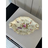 Floraler Cottage Core Teller I Cremefarbene Keramik Dekor Obstteller/Servierteller Blumen Goldrand Schmuckschale von SOSOSCHOEN