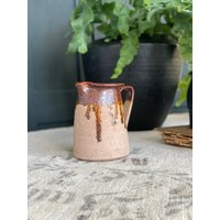 Rustikaler Farmhouse Tonkrug Mit Wunderschöner Glasur, Handmade in W-Germany von SOSOSCHOEN