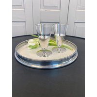 Set 2 Stück Gläser Von Wmf/Teeglas 2Stück Vintage Glas Mit Versilbertem Sockel Made in Germany von SOSOSCHOEN