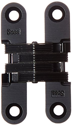 SOSS - 204CUS19 204 Zink Unsichtbares Scharnier mit Löchern für Holz oder Metall, Einsteckmontage, schwarze E-Coat Außenveredelung (2 Stück) von SOSS