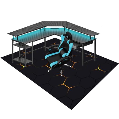 SOSTAG Bodenschutzmatte Gaming 100 x 140 cm Bürostuhl Stuhlmatten, Bürostuhlunterlage, Rutschfestes Kratzfest Computerstuhl Teppiche, Chair Mat für Parkett und Hartböden, Upgrade Version von SOSTAG