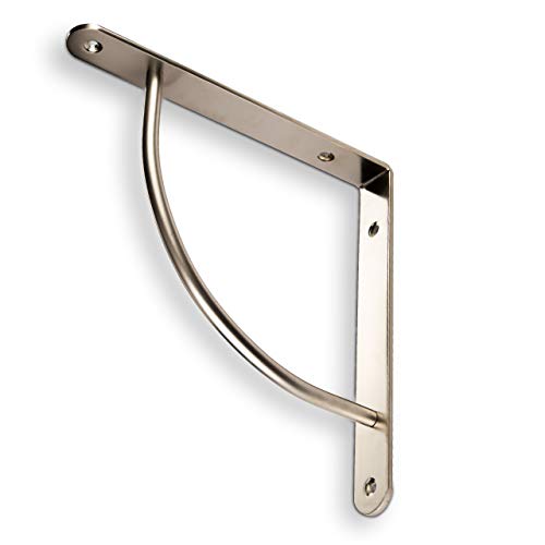 1 PAAR (2 Stück) SO-TECH® Regalkonsole RK04 mit Querstrebe zur Stabilisierung / Edelstahloptik matt / 220x220x30 mm / Regal-Konsole Garderobenkonsole Garderobenhalter von SOTECH