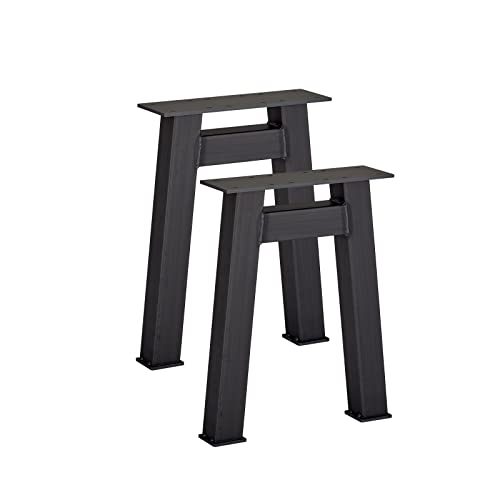 1 Paar (2 Stück) Bankgestelle H-Form Stahl used look Profil: 50 x 50 mm Höhe: 420 mm Tiefe: 305 mm Tischgestelle Industriedesign Bankuntergestelle Kufengestelle von SOTECH von SOTECH