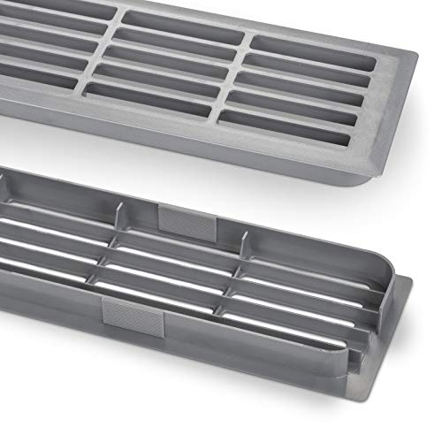 1 Paar Lüftungsgitter Silber 449 x 80 x 15 mm Doppelseitig Schlitzlochung Schlitzgitter Abdeckung von SO-TECH® von SOTECH