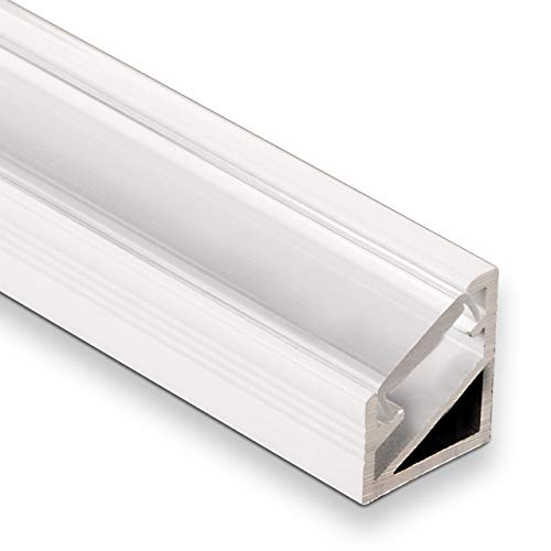 10 Stück LED Profil-66 Eckprofil weiß mit klarer Abdeckung 2000 x 14,5 x 16,5 mm von SO-TECH® von SOTECH