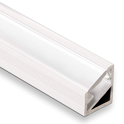 10 Stück LED Profil-66 Eckprofil weiß mit opaler Abdeckung 2000 x 14,5 x 16,5 mm von SO-TECH® von SOTECH