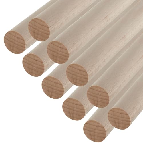 10 Stück SOTECH Buche Rundstäbe glatt Ø30 x 800 mm Rundhölzer Holzstäbe zum Basteln oder als Garderobenstangen von SOTECH