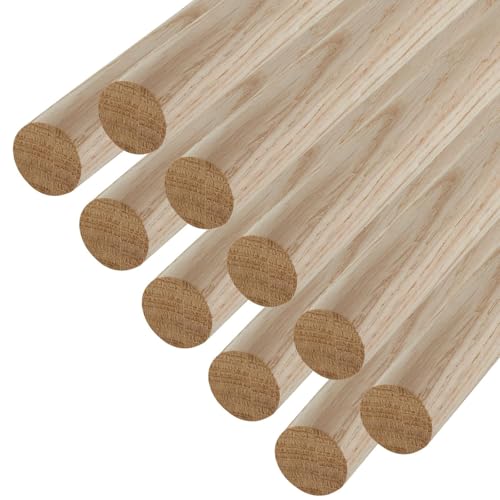 10 Stück SOTECH Eiche Rundstäbe glatt Ø30 x 1000 mm Rundhölzer Holzstäbe zum Basteln oder als Garderobenstangen von SOTECH