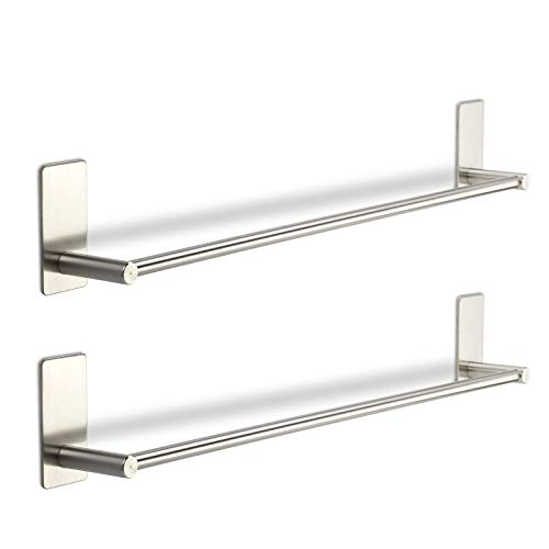 2 x Hakenleiste TALIDA Edelstahl selbstklebend mit 3M Klebepad (Länge: 585 mm/Stangen-Ø 12 mm) inkl. 3 S-Haken für Küche und Bad Wandhaken von SO-TECH® von SOTECH