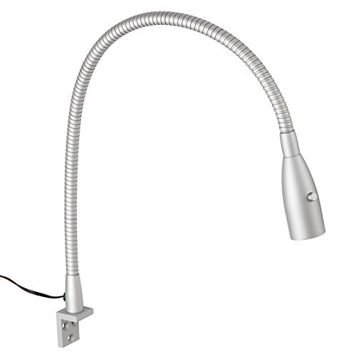 2 x LED Leseleuchte URIEL Chrom matt 12 VDC / 1 W 3000 K Warmweiß 90 lm 1,5 m Anschlusskabel miniAMP Länge 536 mm mit Schalter am Kopf IP20 Regalleuchte Möbelleuchte von SO-TECH® von SOTECH