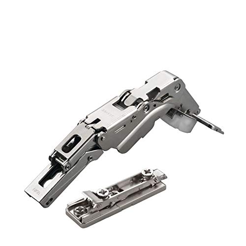2 x Salice Topfband 155° Serie 200 (Null-Einsprung) mit Dämpfer im Topf Bohrbild T45 Eckanschlag mit Linear-Montageplatte Höhe 6 mm mit Euroschrauben, Exzenterverstellung Schrankscharnier von SO-TECH® von SOTECH