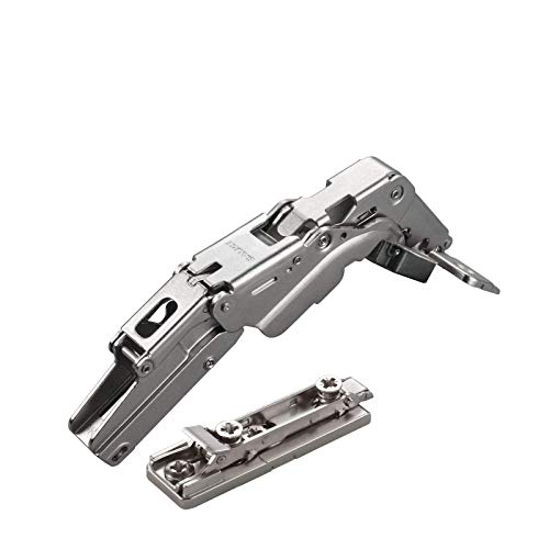 2 x Salice Topfband 155° Serie 200 Bohrbild T52 Mittelanschlag inkl. Linear-Montageplatte Höhe 6 mm mit vormontierten Euroschrauben und Exzenterverstellung Möbelscharnier von SO-TECH® von SOTECH