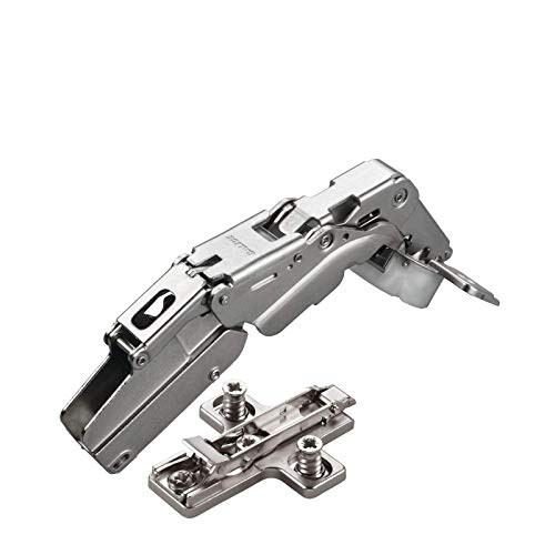 2 x Salice Topfband 155° Serie 200 mit Dämpfer im Topf Bohrbild T45 Innenanschlag mit Kreuz-Montageplatte Höhe 6 mm mit vormontierten Euroschrauben, Exzenterverstellung Topfscharnier von SO-TECH® von SOTECH
