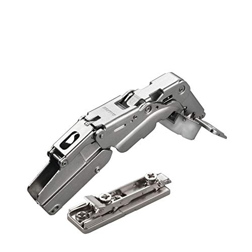 2 x Salice Topfband 155° Serie 200 mit Dämpfer im Topf Bohrbild T45 Innenanschlag mit Linear-Montageplatte Höhe 6 mm mit vormontierten Euroschrauben, Exzenterverstellung Topfscharnier von SO-TECH® von SOTECH