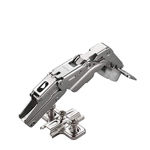 2 x Salice Topfband 155° Serie 200 mit Dämpfer im Topf Bohrbild T52 Mittelanschlag mit Kreuz-Montageplatte Höhe 6 mm mit vormontierten Euroschrauben, Langlochverstellung Möbelscharnier von SO-TECH® von SOTECH