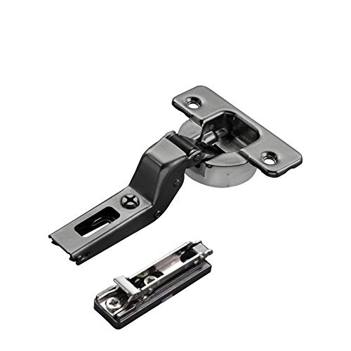 2 x Salice Topfband Serie 700 Titanium anthrazit mit Dämpfer im Topf 110° T48 Innenanschlag inkl. Linear-Montageplatte Höhe 6 mm mit Euroschrauben und Exzenterverstellung Topfscharnier von SO-TECH® von SOTECH