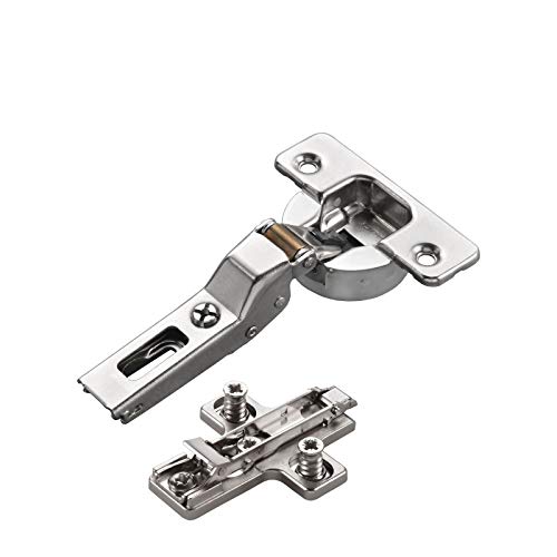2 x Salice Topfband Serie 700 mit Dämpfer im Topf 110° Bohrbild T45 Mittelanschlag inkl. Kreuz-Montageplatte Höhe 3 mm mit vormontierten Euroschrauben, Exzenterverstellung Möbelscharnier von SO-TECH® von SOTECH