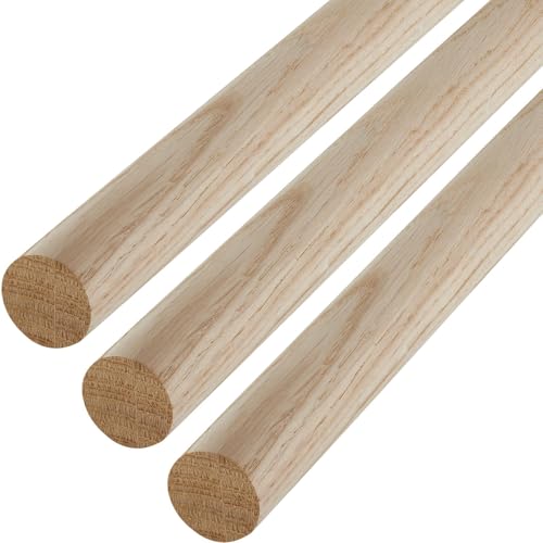 3 Stück SOTECH Eiche Rundstäbe glatt Ø30 x 800 mm Rundhölzer Holzstäbe zum Basteln oder als Garderobenstangen von SOTECH