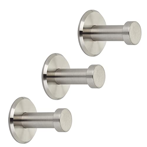 3 x Garderobenhaken TALEA echt Edelstahl massiv Ø 10/15 mm Länge 30 mm Gesamtlänge 33 mm mit Platte Wandhaken Aufhänger von SO-TECH® von SOTECH