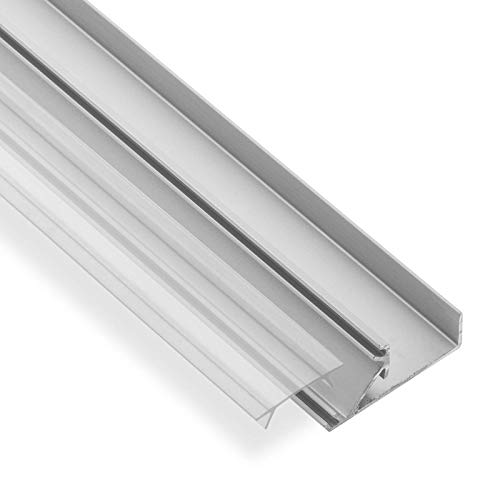 3 x LED Profil-45A 2 m für 19 mm Plattenstärke mit klarer Abdeckung für LED Streifen bis 12 mm Breite Aluminium eloxiert Profilleiste Aluprofil Regalkantenbeleuchtung von SO-TECH® von SOTECH