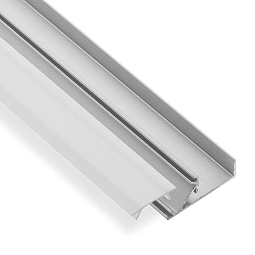 3 x LED Profil-45A 2 m für 19 mm Plattenstärke mit opaler Abdeckung für LED Streifen bis 12 mm Breite Aluminium eloxiert Profilleiste Aluprofil Regalkantenbeleuchtung von SO-TECH® von SOTECH