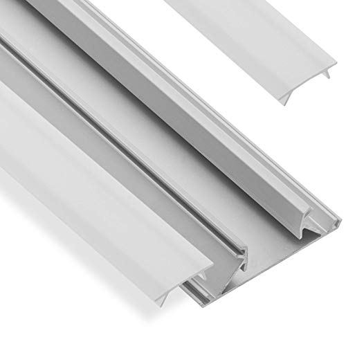 3 x LED Profil-47A opal 2 m Aufsteckprofil für 19 mm Plattenstärke zweiseitig für 2 LED Streifen bis 12 mm Breite Aluminium eloxiert Profilleiste Regalkantenbeleuchtung von SO-TECH® von SOTECH