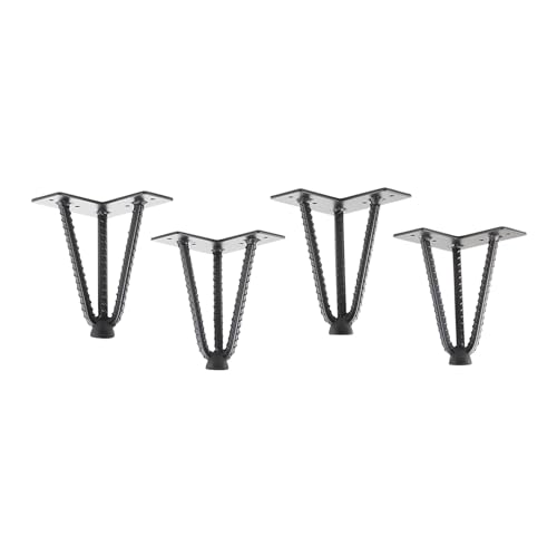 4 Stück Haarnadelbeine Industrial Look Baustahloptik schwarz 150 mm 3 Streben Hairpin Legs Möbelbeine für Sofas und Schränke Möbelfuß von SO-TECH® von SOTECH