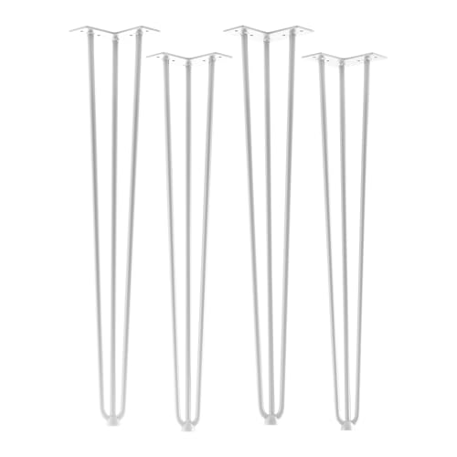 4 Stück Haarnadelbeine weiß 710 mm 3 Streben Hairpin Legs Tischbeine für Esstische und Barhocker Stützfuß von SO-TECH® von SOTECH