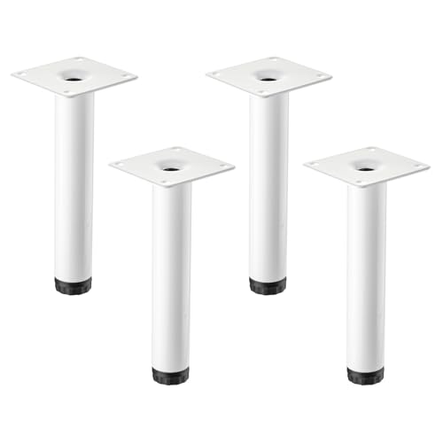 4 Stück SOTECH Möbelfüße LIMA Höhe 150 mm, Ø 25 mm Höhenverstellbar 10 mm weiss matt Vitrinenfüße Sockelfüße Schrankfüße von SOTECH