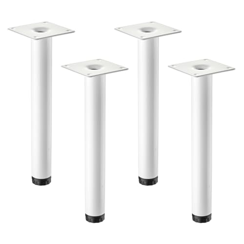 4 Stück SOTECH Möbelfüße LIMA Höhe 200 mm, Ø 25 mm Höhenverstellbar 10 mm weiss matt Vitrinenfüße Sockelfüße Schrankfüße von SOTECH