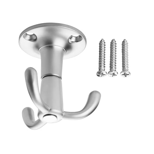 SOTECH 4 x Drehhaken TROMSO 3-fach Edelstahloptik matt 53 x 50 mm Sockel Ø 40 mm BA 25 mm Aluminium Garderobenhaken Jackenaufhänger von SOTECH