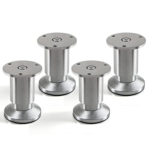 4er Set Möbelfüße Alpha verstellbar Schrankfüße Alu gebürstet, belastbar bis 250 Kg, Höhe: 80 mm von SO-TECH von SOTECH