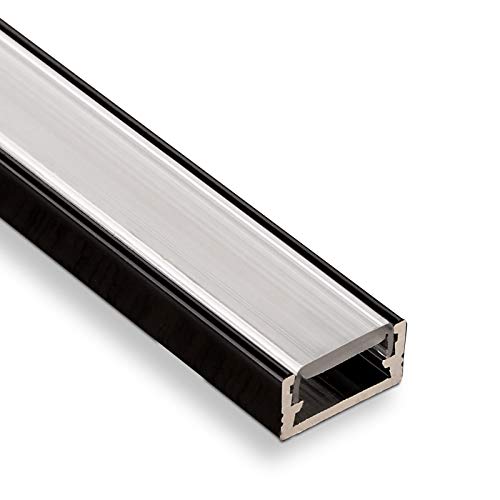 5 Stück SO-TECH® LED Profil-11 Schwarz Aufbauprofil 2000 x 14 x 7 mm mit opaler Abdeckung von SOTECH