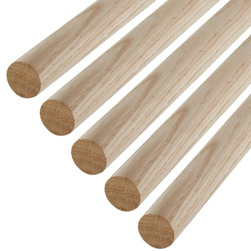 5 Stück SOTECH Eiche Rundstäbe glatt Ø30 x 800 mm Rundhölzer Holzstäbe zum Basteln oder als Garderobenstangen von SOTECH