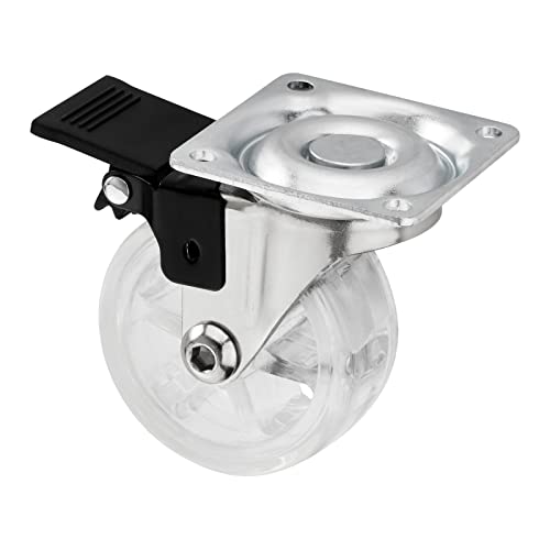 Design Möbelrolle SHIFT Rollen-Ø 50 mm transparent mit Bremse, Tragkraft 35 Kg, Höhe 64 mm Lenkrolle von SOTECH von SOTECH