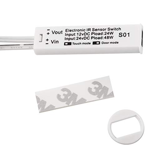 Einbau - Mini-Sensor SO1 weiß schaltet bei Türbewegung oder Handbewegung, Schaltabstand 3-5 cm, IR Bewegungsmelder von SO-TECH® von SOTECH