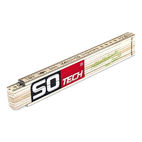 Gliedermaßstab 2 m mit Winkelfunktion von 30-150° aus Buchenholz Zollstock Holzgliedermaßstab Holz-Gliedermaßstab Meterstab von SO-TECH® von SOTECH