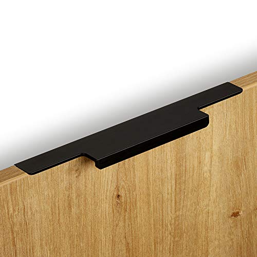 Griffleiste SLIM Into 210 x 37 x 11 mm schwarz eloxiert gebürstet ZUM FLÄCHENBÜNDIGEN EINFRÄSEN in der Kante mit Harpunensteg Griff Küchengriff von SCHÜCO ALU COMPETENCE von SOTECH