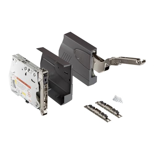 Klappenbeschlag Blum® AVENTOS HK 20K2500 (LF 750-2500) mit Blumotion für Hochklappen Öffnungswinkel 107° inkl. Abdeckkappen anthrazit und Frontbefestigungsset von SOTECH