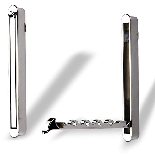 SOTECH Einlass Klapphaken ZILLY Chrom poliert 140 x 16 x 14 mm Kleiderhaken Garderobenhaken zum einfräsen von SOTECH