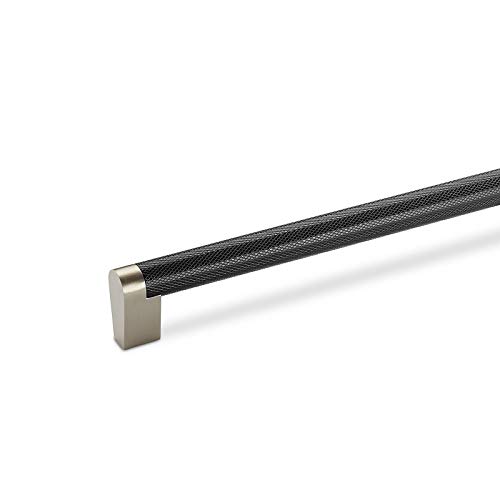 Möbelgriff GRATE gerändelt schwarz/Edelstahloptik matt BA 320 mm Schrankgriffe Griffe von Junker Design von SOTECH