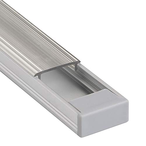 SO-TECH® LED Profil Alu 1 m mit Abdeckung transparent + Endkappen für LED Stripes von SOTECH